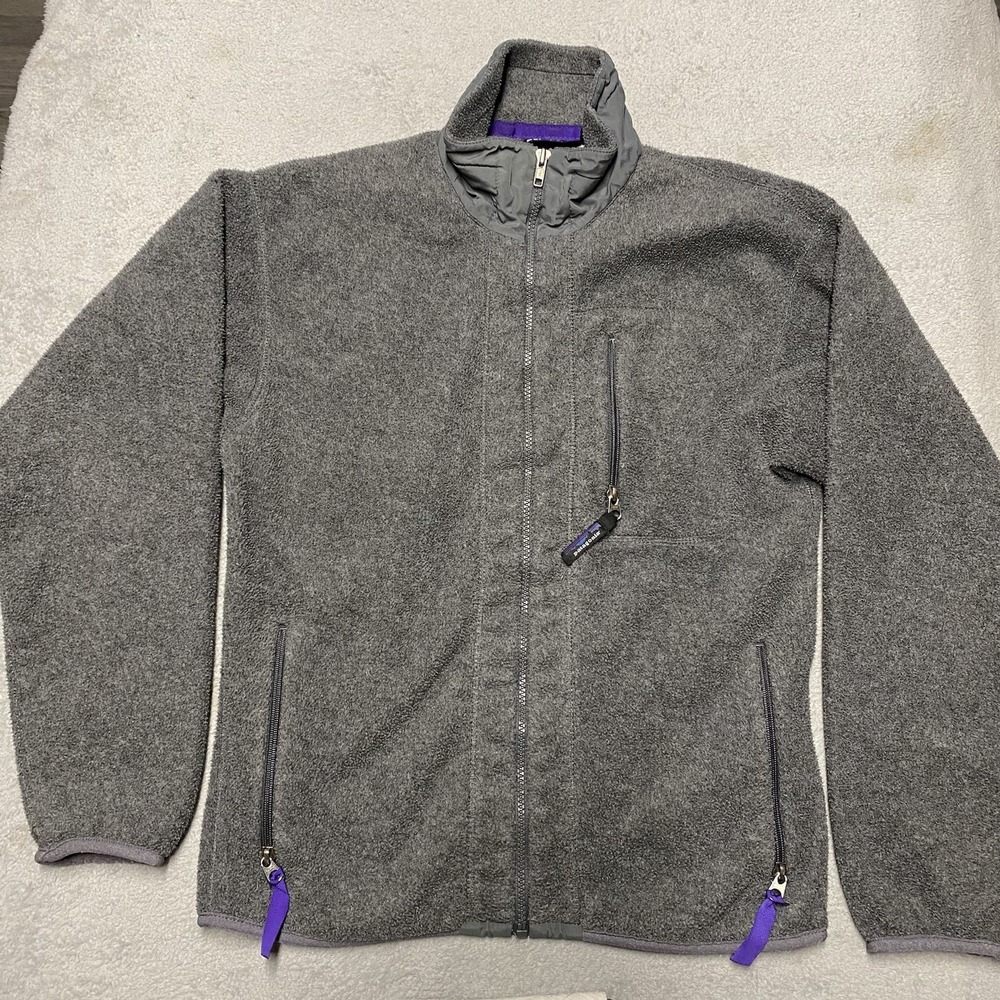 Vintage Patagonia Fleece Jacket Mens Small Gray Full Zip USA 90s